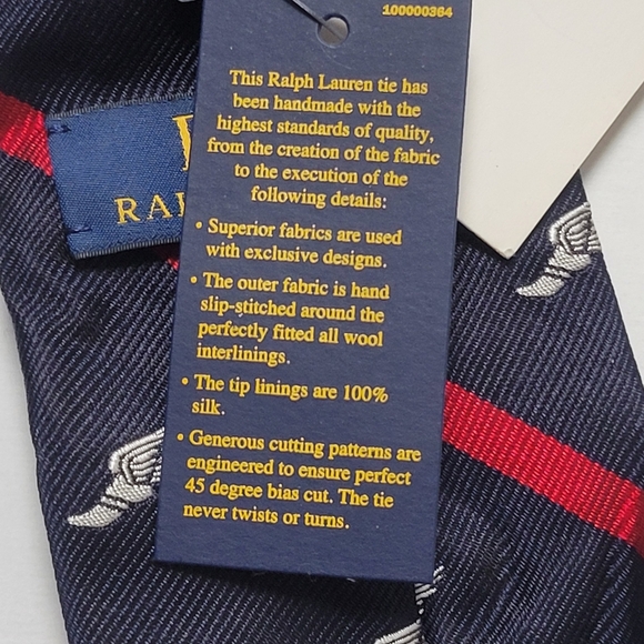 Polo Ralph lauren NWT P- wings limited edition tie 100% Silk. - Picture 15 of 16